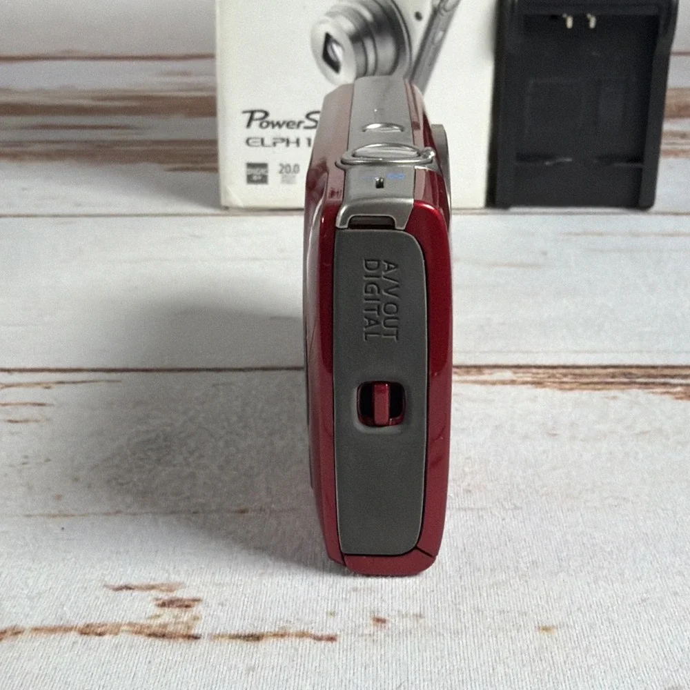 Canon PowerShot ELPH 180 20.0MP Camera Red Bundle Tested Works Boxed Used
